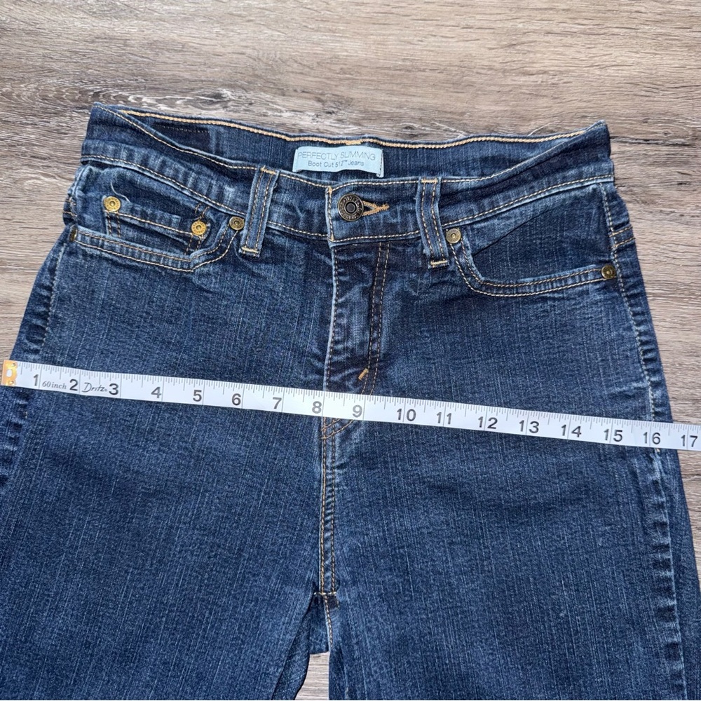 Levi's Women's Perfectly Slimming 512 Bootcut Jeans Dark Wash 27x27 Midrise - Picture 9 of 10